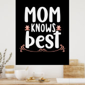 Moeder Gift mama kent best Poster (Keuken)