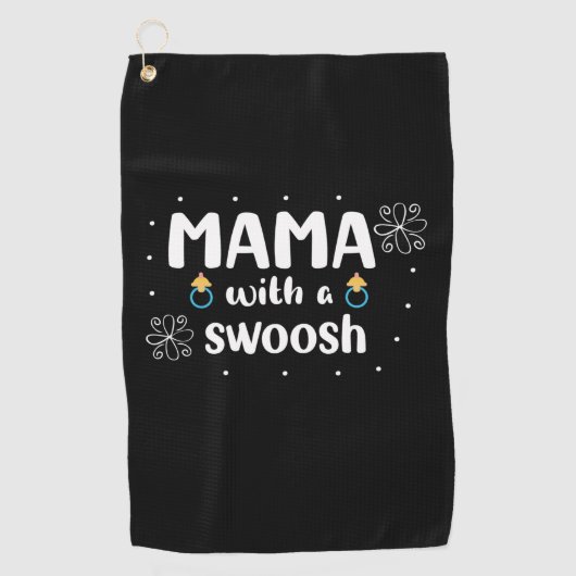 Moeder Gift Mama met een vuilnisbak Golfhanddoek (Voorkant)