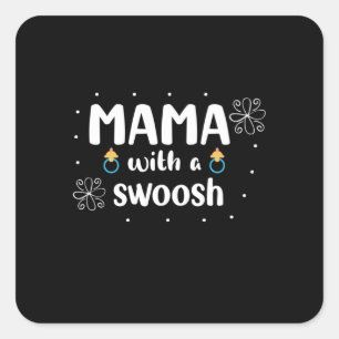 Moeder Gift Mama met een vuilnisbak Vierkante Sticker
