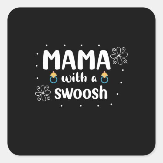 Moeder Gift Mama met een vuilnisbak Vierkante Sticker (Voorkant)