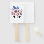 Moeder Gift Mama Wife Gezegd Leven Handwaaier (Voorkant en achterkant)