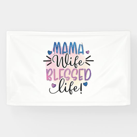 Moeder Gift Mama Wife Gezegd Leven Spandoek (Horizontaal)