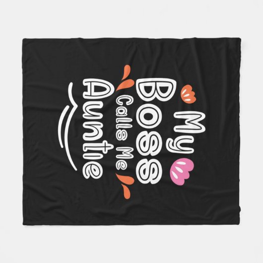 Moeder Gift My Boss roept me tante op Fleece Deken (Voorkant (Horizontaal))