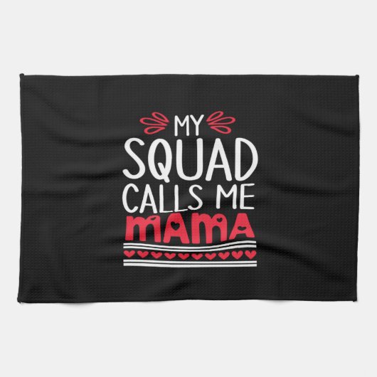 Moeder Gift My Squad noemt me mama Theedoek (Horizontaal)