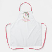 Moeder Gift Roze Blush Rozen Krans Monogram Schort (Voorkant)