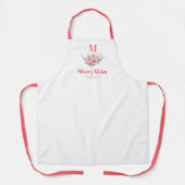 Moeder Gift Roze Blush Whimsical Bloemen Monogram Schort (Voorkant)