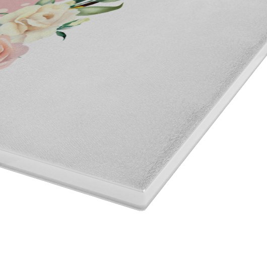 Moeder Gift Roze Goud Groen Bloemen Krans Blush Ro Snijplank (Hoek)