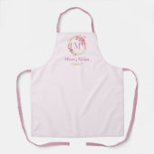 Moeder Gift Stoffig Roze Wildbloemen Monogram Bloe Schort (Voorkant)