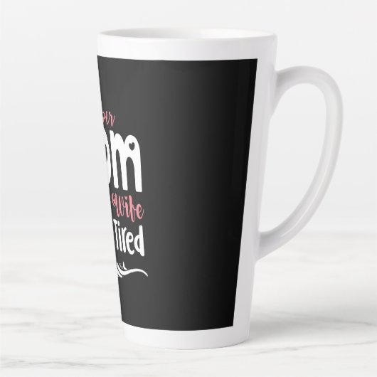 Moeder Gift Super Ma Super Wife Latte Mok (Rechts)