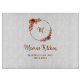 Moeder Gift Thanksgiving Oogst Gouden Krans Monogr Snijplank (Voorkant)