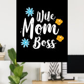 Moeder Gift Wife mama Boss Poster (Thuiskantoor)