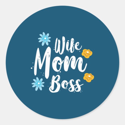 Moeder Gift Wife mama Boss Ronde Sticker (Voorkant)