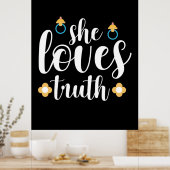 Moeder Gift ze houdt van waarheid Poster (Keuken)