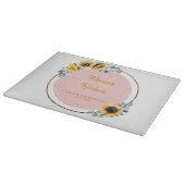 Moeder Gift Zonnebloemen Eucalyptus Bloemen Gouden Snijplank (Hoek)