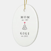 Moeder | Gigi Jaar van Oprichting Kerstmis Keramisch Ornament (Links)