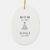 Moeder | Gigi Jaar van Oprichting Kerstmis Keramisch Ornament (Voorkant)