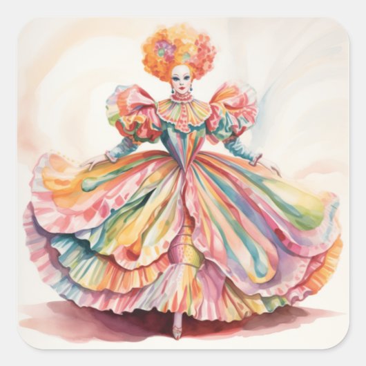 MOEDER GINGER Notenkraker Ballet Vierkante Sticker (Voorkant)