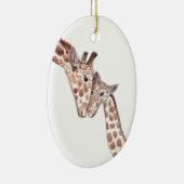 Moeder giraf met baby Safari Dierenwild Keramisch Ornament (Rechts)