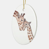 Moeder giraf met baby Safari Dierenwild Keramisch Ornament (Links)