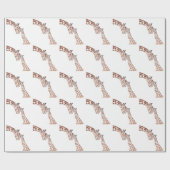 Moeder giraf met baby Safari schattig Cadeaupapier (Vlak)