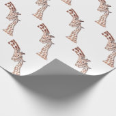 Moeder giraf met baby Safari schattig Cadeaupapier (Hoek)