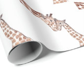 Moeder giraf met baby Safari schattig Cadeaupapier (Rol Hoek)