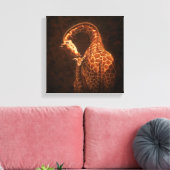 Moeder Giraffe en Baby Canvas Afdruk (Insitu (Woonkamer))
