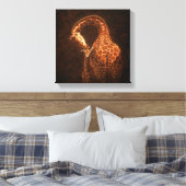 Moeder Giraffe en Baby Canvas Afdruk (Insitu (Slaapkamer))