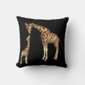 Moeder Giraffe en Baby Giraffe Kussen (Voorkant)