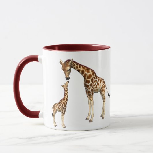 Moeder Giraffe en Baby Giraffe Mok (Links)
