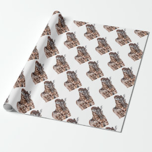 Moeder Giraffe met Baby Giraffe Cadeaupapier