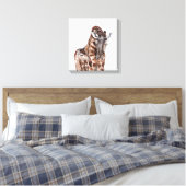 Moeder Giraffe met Baby Giraffe Canvas (Insitu (Slaapkamer))