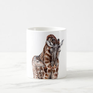 Moeder Giraffe met Baby Giraffe Koffiemok