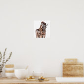 Moeder Giraffe met Baby Giraffe Poster (Keuken)
