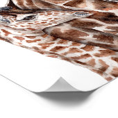 Moeder Giraffe met Baby Giraffe Poster (Hoek)