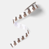 Moeder Giraffe met Baby Giraffe Satijnen Lint (Achterkant)