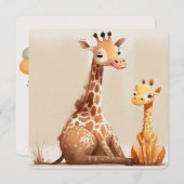 Moeder Giraffe met Baby Kaart (Voorkant / Achterkant)