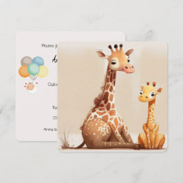 Moeder Giraffe met Baby Kaart