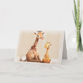 Moeder Giraffe met Baby Kaart (Voorkant)