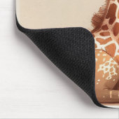 Moeder Giraffe met Baby Waterverf Muismat (Hoek)