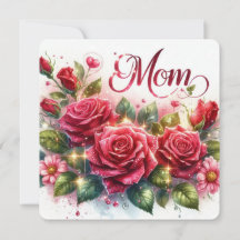 Moeder glinsterende rode rozen