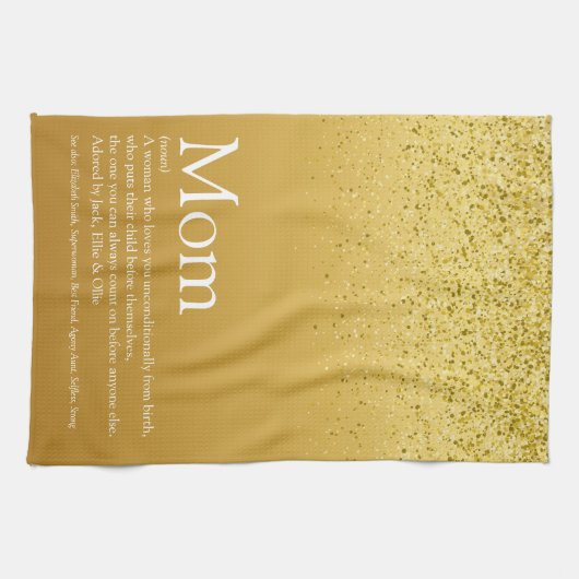 Moeder Glitter Cadeau Definitie Quote Theedoek (Horizontaal)