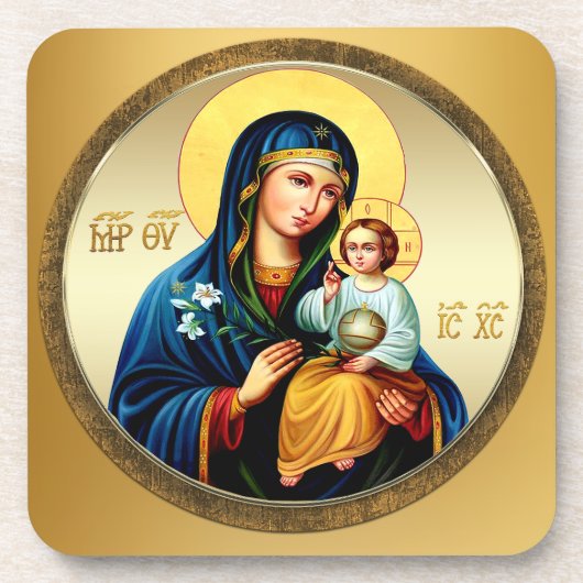 Moeder Gods, maagd Maria Bier Onderzetter (Voorkant)