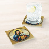 Moeder Gods, maagd Maria Glazen Onderzetter (Schuin)