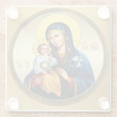 Moeder Gods, maagd Maria Glazen Onderzetter (Achterkant)