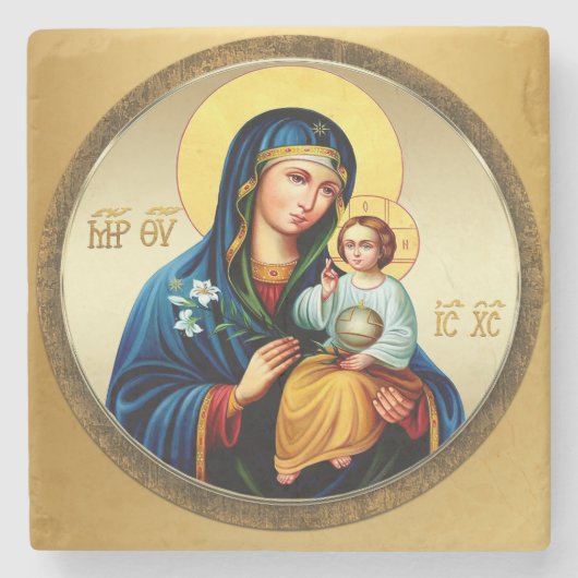 Moeder Gods, maagd Maria Stenen Onderzetter (Voorkant)