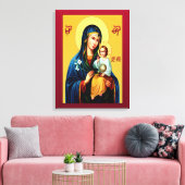 Moeder Gods nieuw rood Canvas Afdruk (Insitu (Woonkamer))