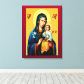 Moeder Gods nieuw rood Canvas Afdruk (Insitu (Houten vloer))