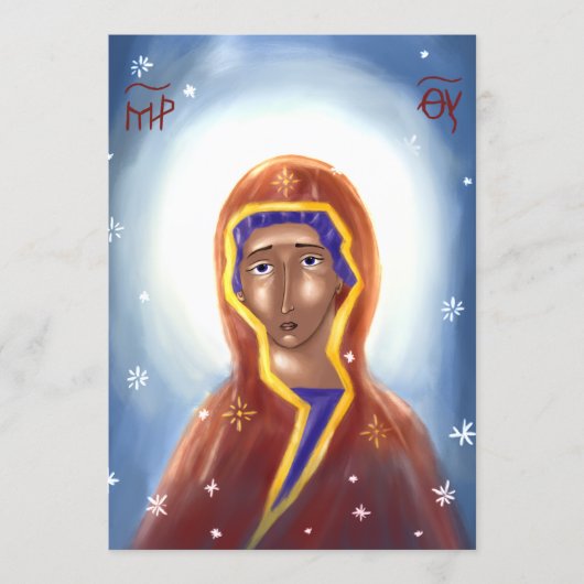 Moeder Gods Papier Icoon Kaart (Voorkant)