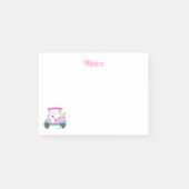Moeder Golfer Roze Stippen Kar Naam Post-it® Notes (Voorkant)